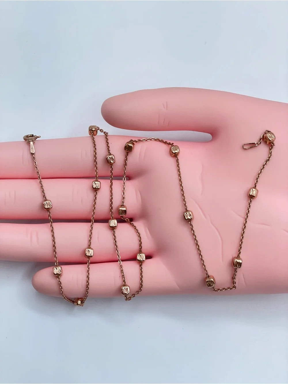 925 Italy Rose Gold Plated Sterling Silver Satellite Ball Necklace Minimalist